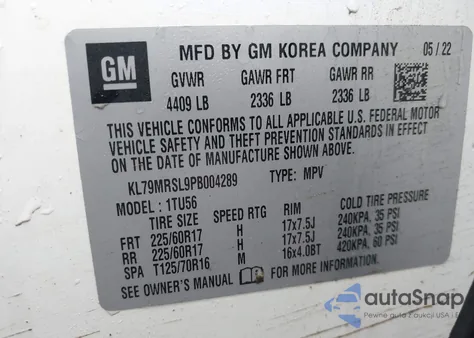 2023 Chevrolet Trailblazer Awd Lt z USA, uszkodzony, nr VIN KL79MRSL9PB004289